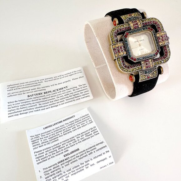 WOMENS HEIDI DAUS ART DECO WATCH BLACK BAND main image 11